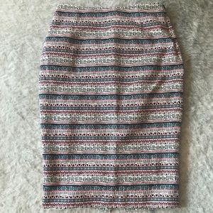 Embroidered pencil skirt